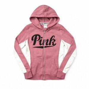 PINK Victorias Secret Mauve Pink Gray Full zip hoodie Med